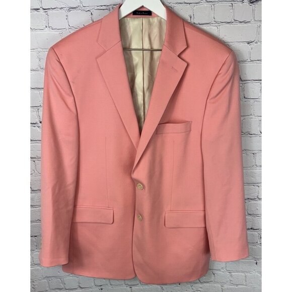 TURNBURY Men’s Pink Summer Weight Wool Blazer Size 42S 42 Slim - Picture 1 of 8